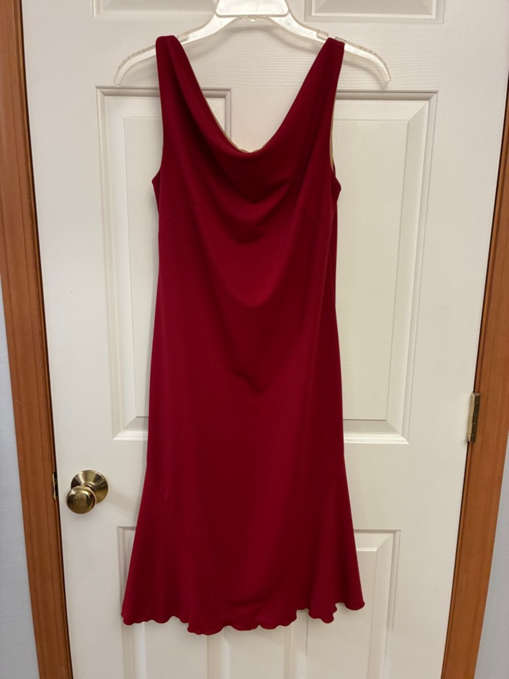 Express vintage Red Cowl Neck Midi Dress Size 3/4